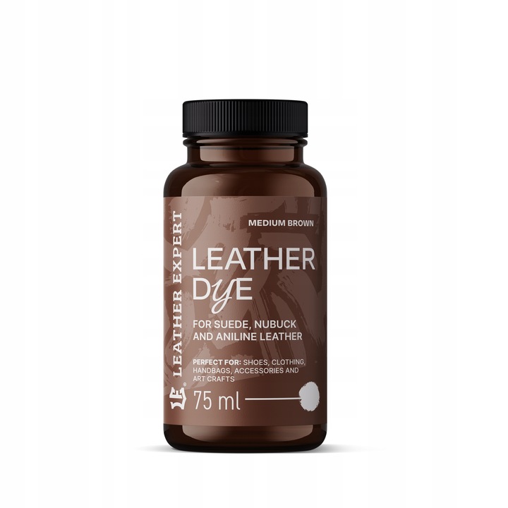 Leather Expert Farba Zamsz Nubuk Skóra Anilinowa 75ml Medium Brown