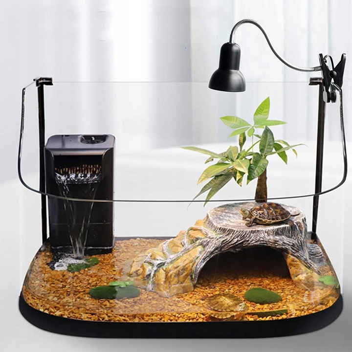 ŻÓŁW LAMPA GRZEWCZA LAMPA Z ŻARÓWKĄ UVA UVB I OBROTOWYM ZACISKIEM 360°