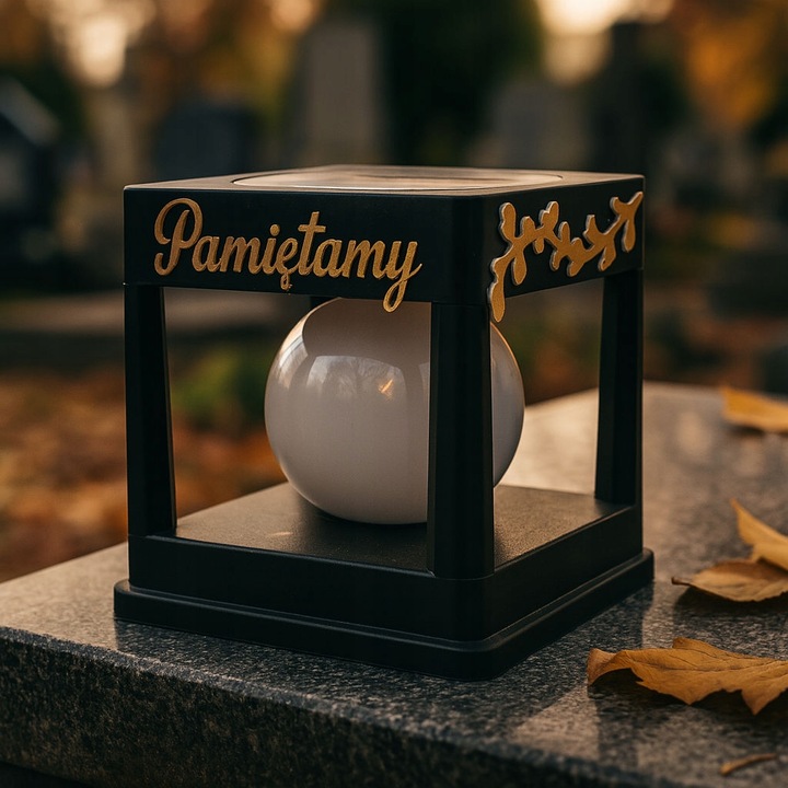 Znicz solarny LED wieczny lampion NA GRÓB statuetka CMENTARZ dekoracja