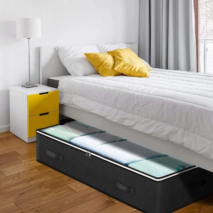 DUŻY ORGANIZER POJEMNIK POKROWIEC POD ŁÓŻKO Na POŚCIEL KOŁDRĘ ZABAWKI