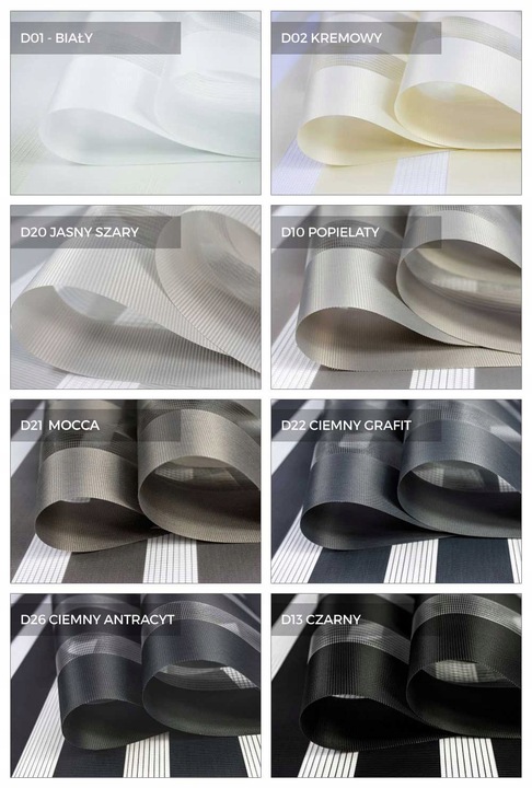 Roleta Dzień Noc na wymiar z napinaczem 56x150 cm