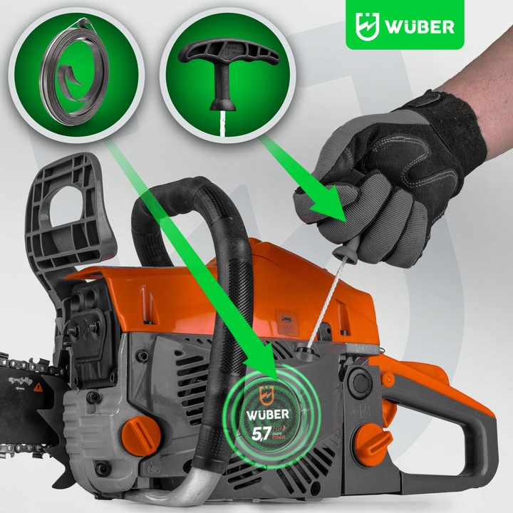 PIŁA SPALINOWA PILARKA DO DREWNA ŁAŃCUCHOWA 5,7KM +2 PROWAD +OLEJ +2x