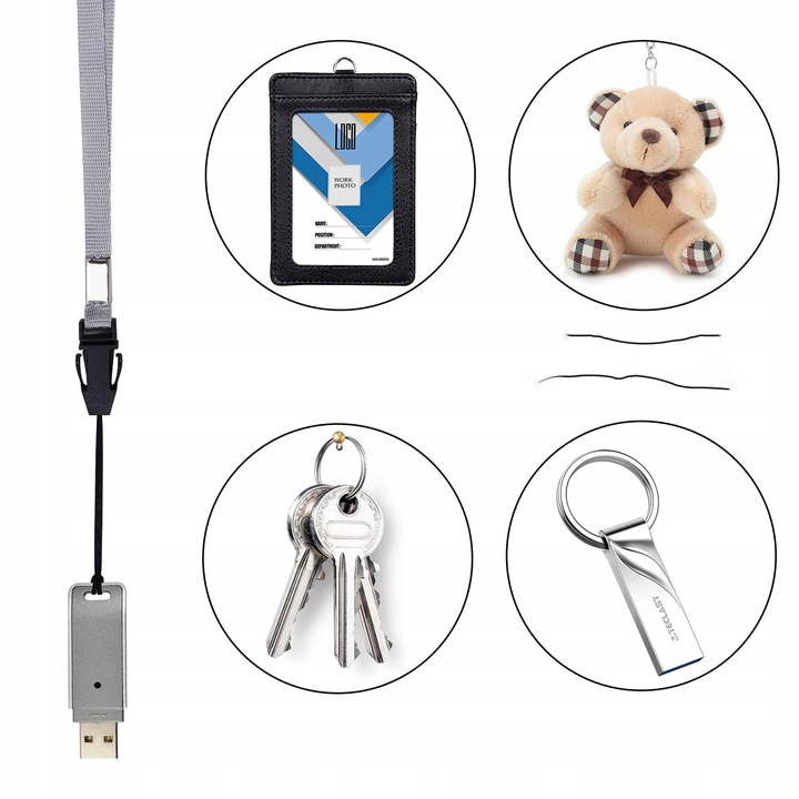 SMYCZ smyczka do pendrive kluczy telefonu kolorowe 25 SZT