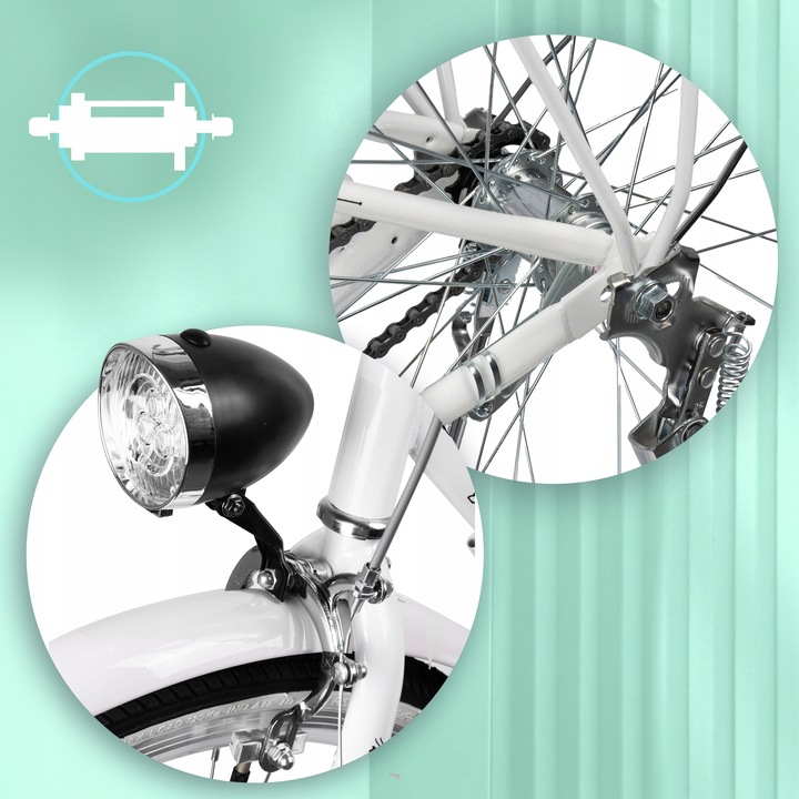 ROWER MIEJSKI DAMSKI 28'' DAMKA WIKLINOWY KOSZYK KOSZ 6 PRZERZUTKI SHIMANO