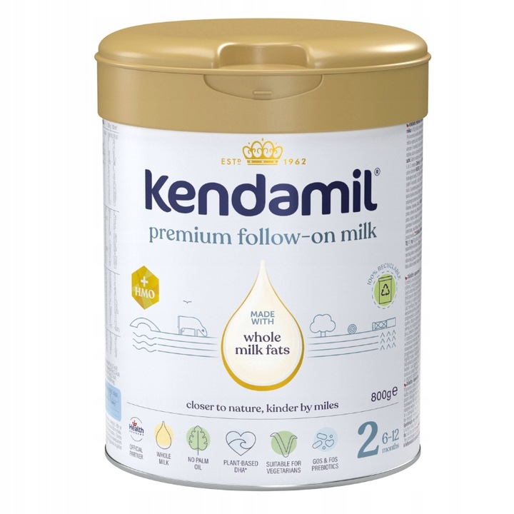 Mleko Następne Kendamil Premium 2 HMO+ bez oleju rybiego i palmowego 800g
