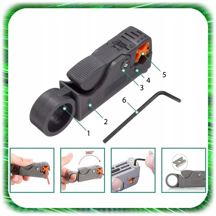 TESTER KABLI SIECIOWYCH RJ45 Przewodów Zaciskarka ZESTAW Sieci LAN ŚCIĄGACZ