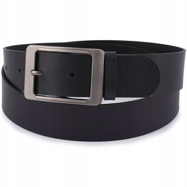 Skórzany pasek damski do spodni sukienki czarna skóra nat 4 cm