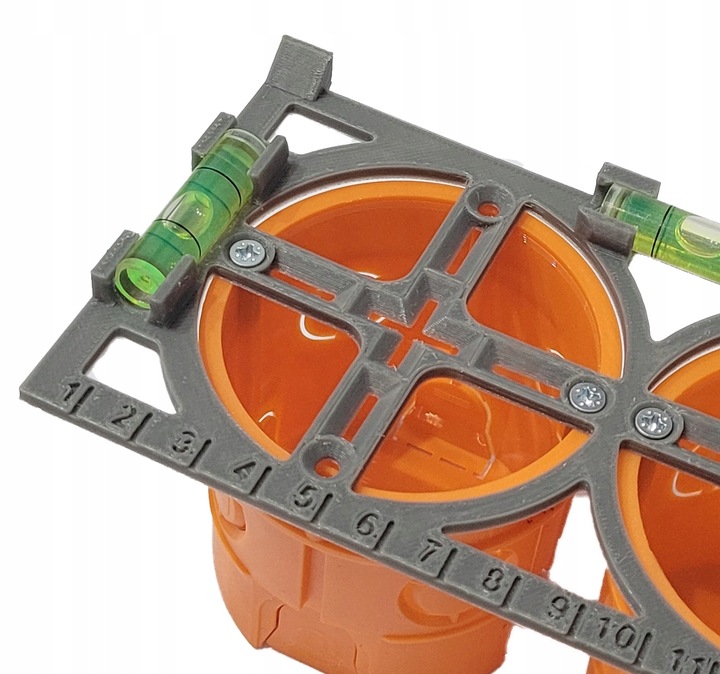 WZORNIK SZABLON DO WYMIAROWANIA OTWORÓW PUSZEK ELEKTRYCZNYCH ZESTAW