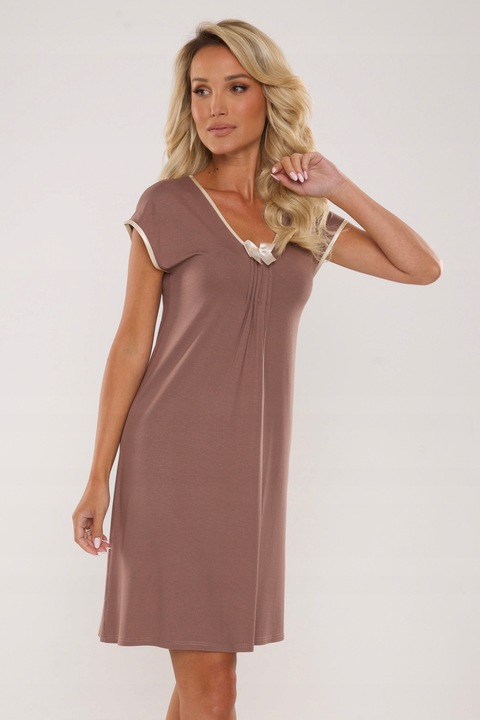 Koszula nocna z wiskozy De Lafense Visa 870 mocca L 40