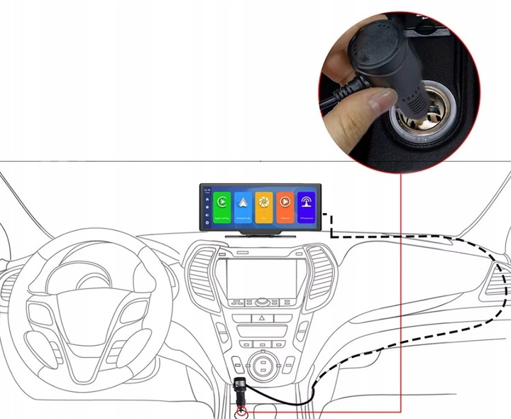 RADIO SAMOCHODOWE ANDROID APPLE CARPLAY STACJA +2 KAMERY MONITOR
