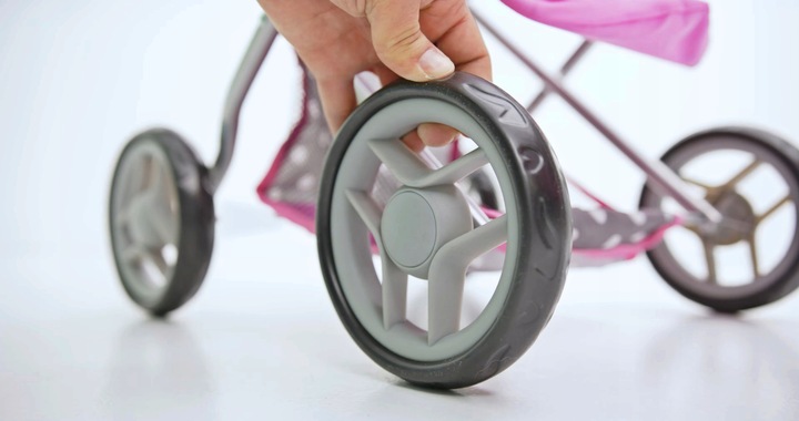 Wózek dla lalek spacerówka głeboki ZESTAW ŁÓŻECZKO POŚCIEL TORBA PRZEWIJAK