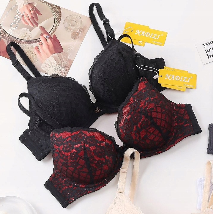 75/80/90/95/ Nadizi koronkowy biustonosz push up 85 B kolory