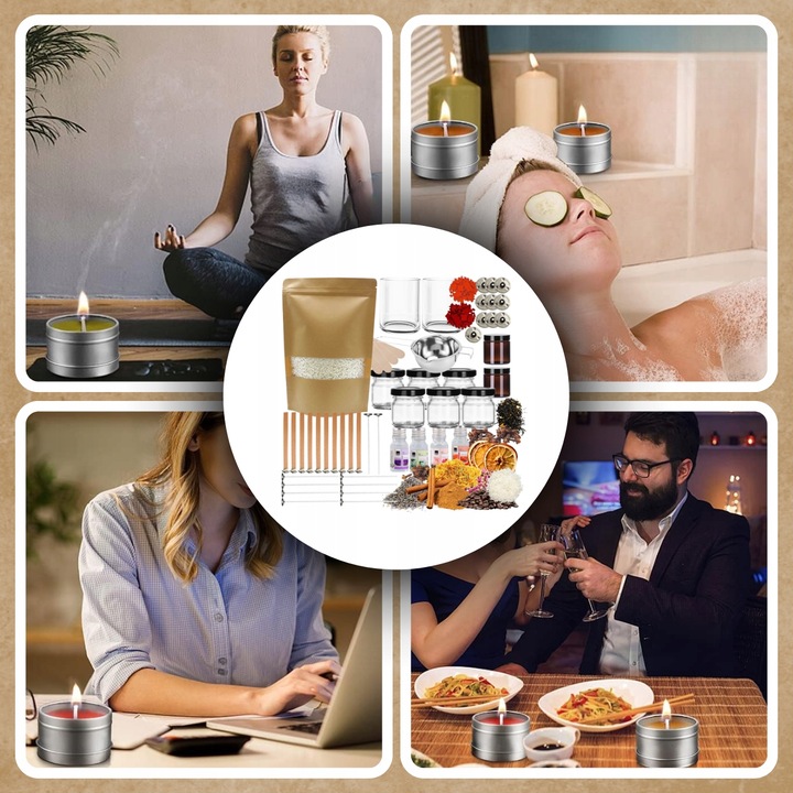 ZESTAW DO ROBIENIA ŚWIEC WOSK SOJOWY WYROBU ŚWIECZEK DIY NA PREZENT XL 99w1