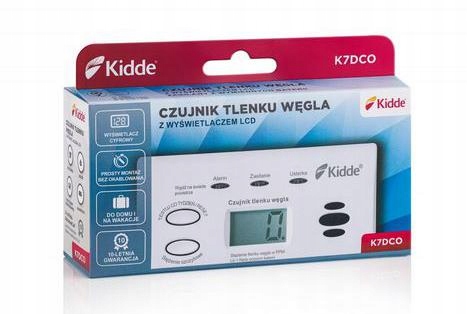 CZUJNIK CZADU Kidde K7DCO WYŚWIETLACZ LCD 10 LAT