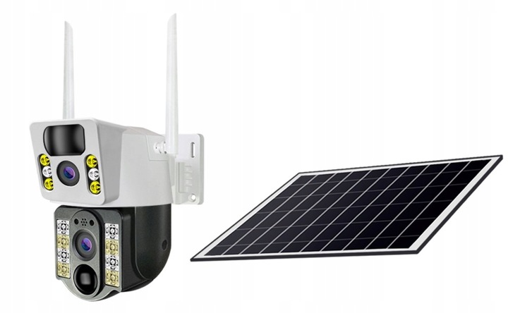 ZEWNĘTRZNA KAMERA SOLARNA TYP-C DWA OBIEKTYWY 8MPx NA KARTE SIM 4G LTE ZOOM