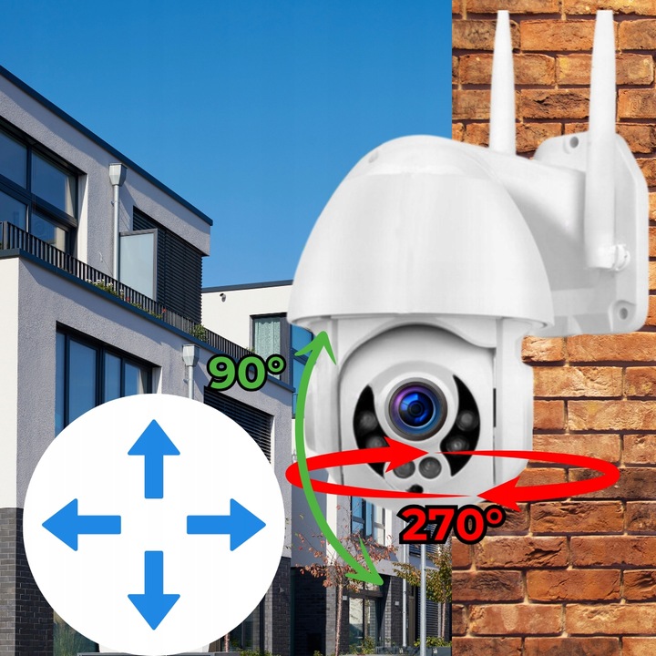 Kamera Wifi Zewnętrzna SMART 5MPx Obrotowa POLSKA APLIKACJA Śledzenie Ruchu