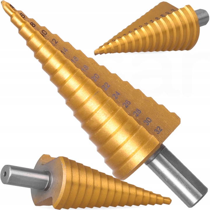 WIERTŁO STOŻKOWE Stopniowe Choinkowe TYTAN 4-32 mm