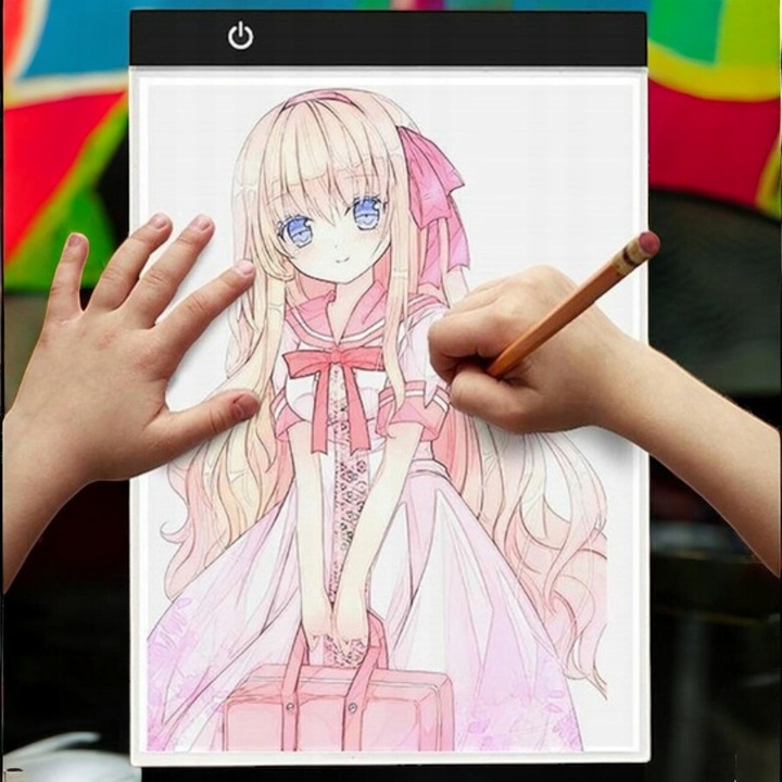 TABLET GRAFICZNY Deska Kreślarska Do Rysowania LED PREZENT DLA DZIECKA A4