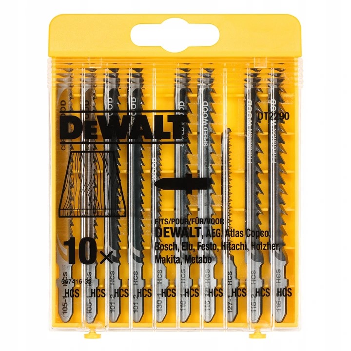 10 brzeszczotów drewno do wyrzynarki DeWALT DT2290