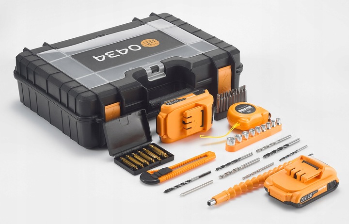 UDAROWA WIERTARKO WKRĘTARKA AKUMULATOROWA 2xAKU 20V BITY NASADKI