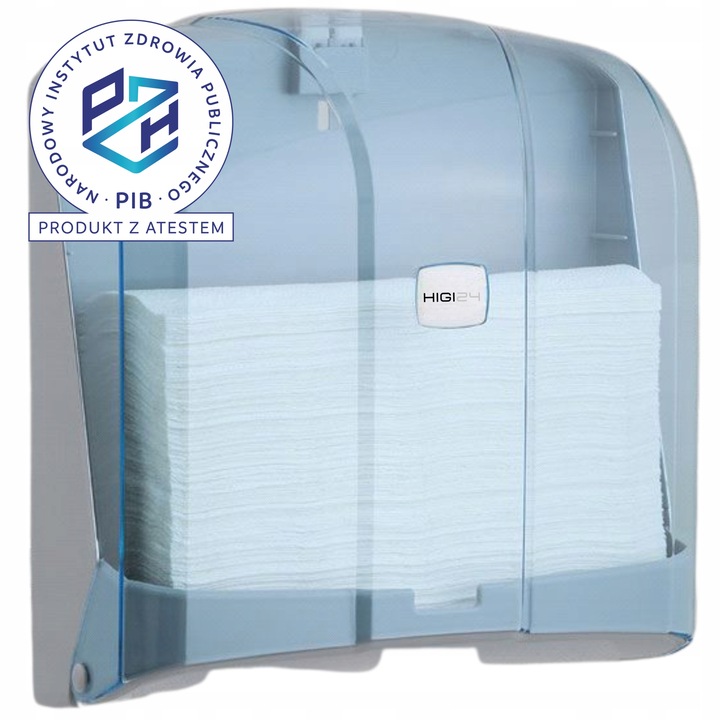 Pojemnik Dozownik Podajnik na ręczniki papierowe ZZ Transparentny ATEST PZH