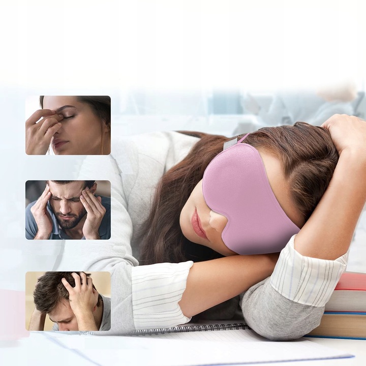 OPASKA NA OCZY DO SPANIA 3D MASKA ZACIEMNIAJĄCA REGULOWANA JAKOŚĆ PREMIUM