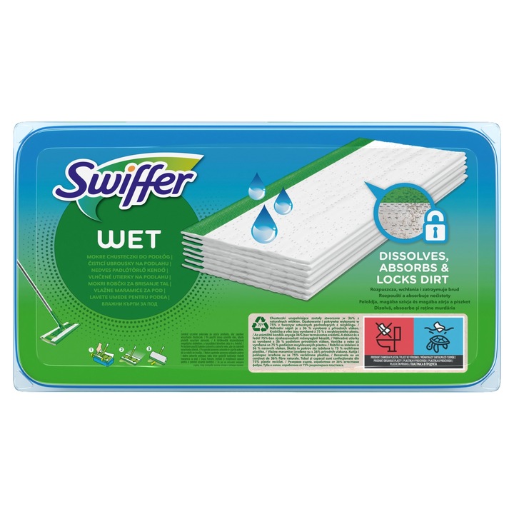 Swiffer Citrus Fresh, Ściereczki mokre do podłóg, wkłady wymienne, 20 sztuk