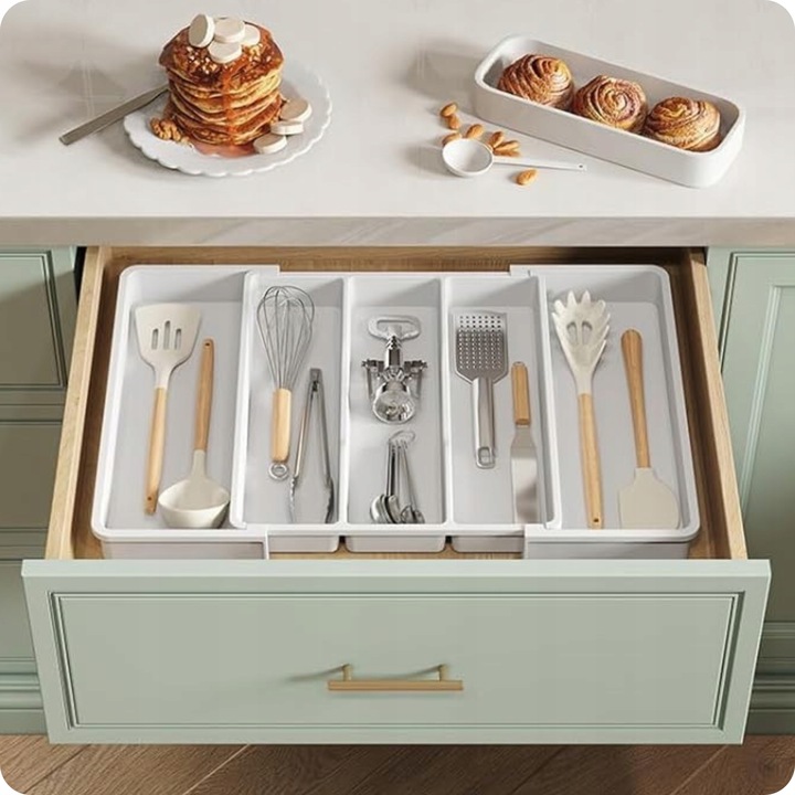 Wkład Do Szuflady Kuchennej 60 Organizer Pojemnik Na Sztućce Rozsuwany