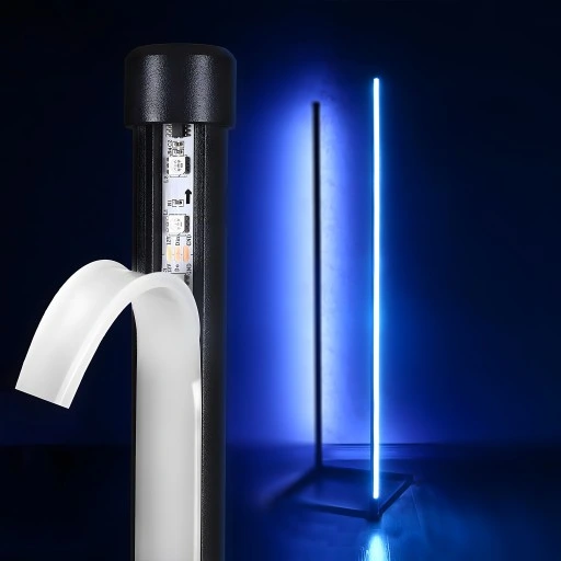 LAMPA PODŁOGOWA STOJĄCA LED RGB NAROŻNA PILOT APKA