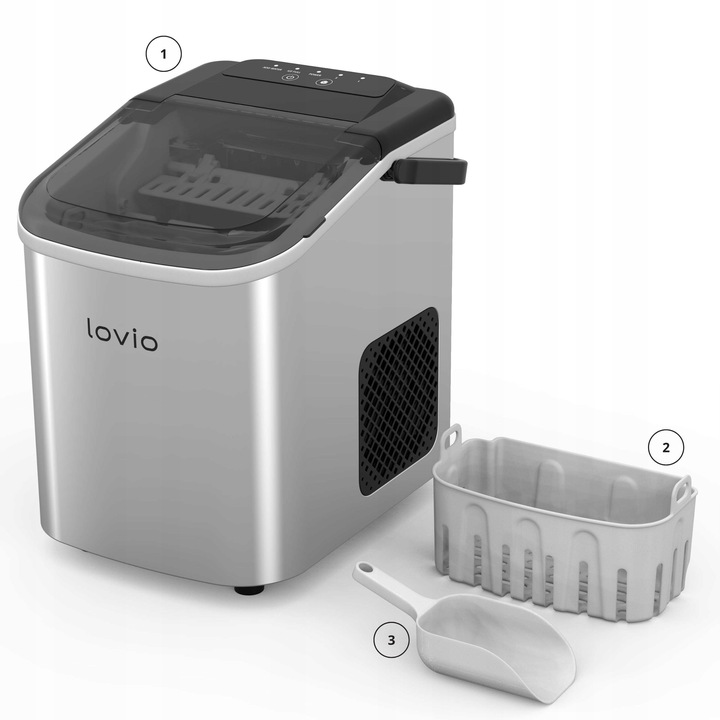 KOSTKARKA DO LODU LOVIO 10KG DOMOWA PRZENOŚNA CICHA EKSPRESOWY LÓD 24H