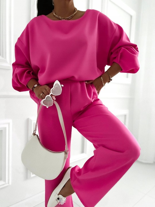 KOMPLET DAMSKI SPODNIE GARNITUR ELEGANCKI KOLORY