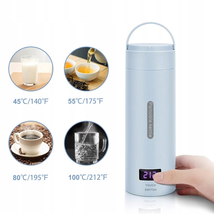 TERMOS ELEKTRYCZNY MINI CZAJNIK KUBEK 300W 380ML-500ML