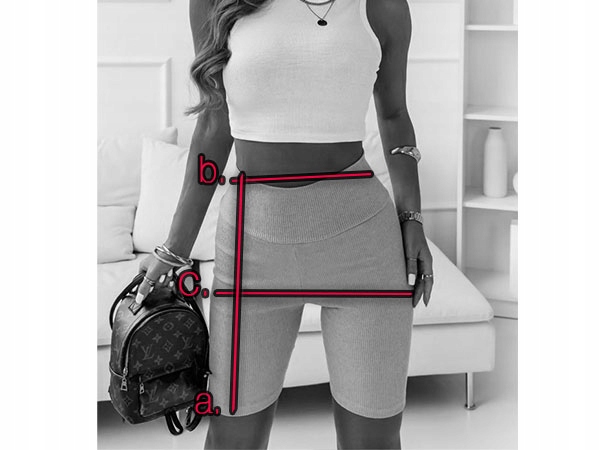 Spodenki damskie kolarki prążkowane wysoki stan modne wygodne prążek