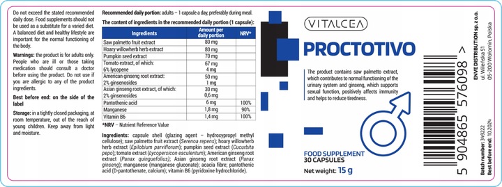 Proctotivo - wsparcie dla układu moczowego