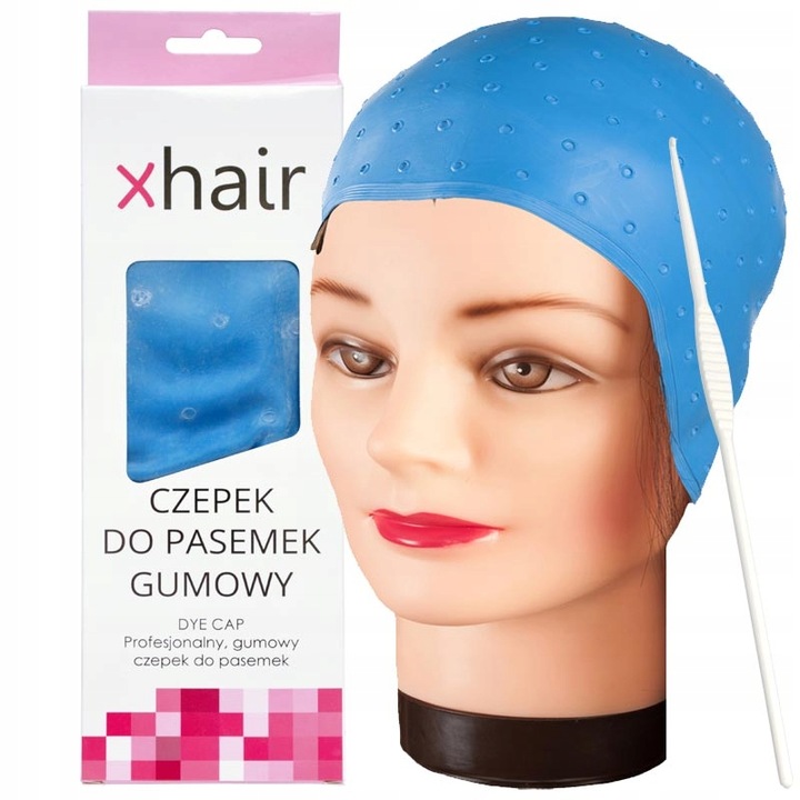 Fryzjerski czepek GUMOWY do robienia pasemek balejażu beleyage Z SZYDEŁKIEM