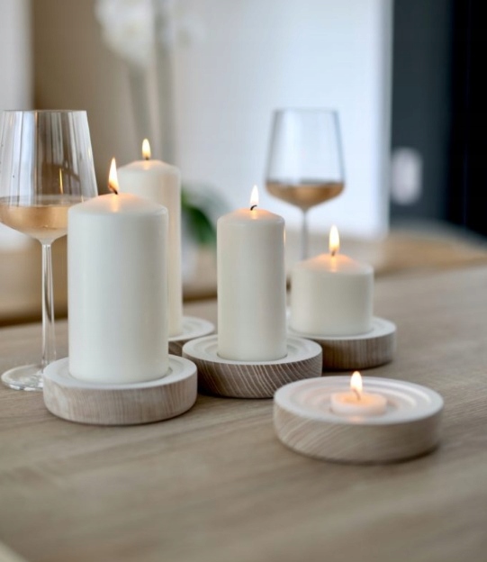 BIAŁE tradycyjne świece ZESTAW 4 DEKORACJA Komunia DO WAZONU stroika