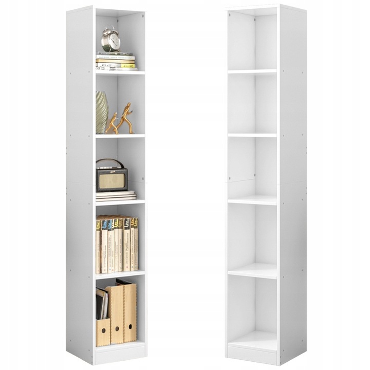 BIAŁY REGAŁ STOJĄCY NA KSIĄŻKI WYSOKI SEGREGATORY BIURO SALON LOFT 182