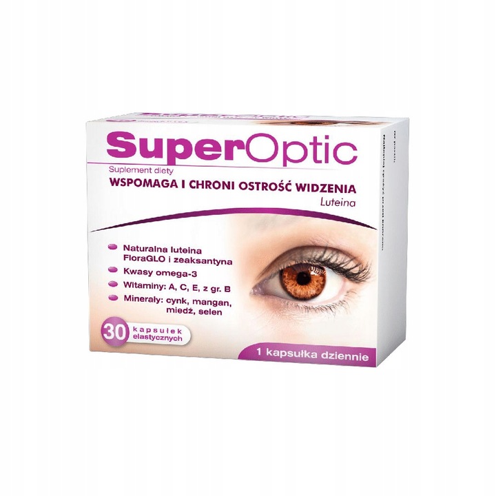 Witaminy do oczu Superoptic 30 kaps. Lepszy i zdrowy wzrok luteina omega-3