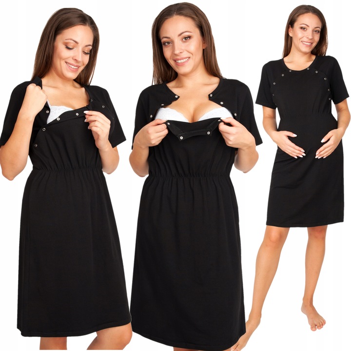 Koszula ciążowa na springi do karmienia do kangurowania ADRIA L/XL