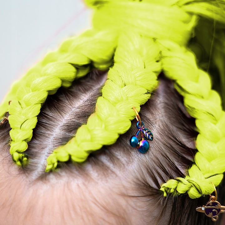 6X WŁOSY SYNTETYCZNE DO WARKOCZYKÓW KOLOROWE ZESTAW WŁOSÓW DOCZEPY