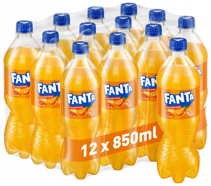 Fanta Napój gazowany pomarańczowy 850ml Zestaw x12
