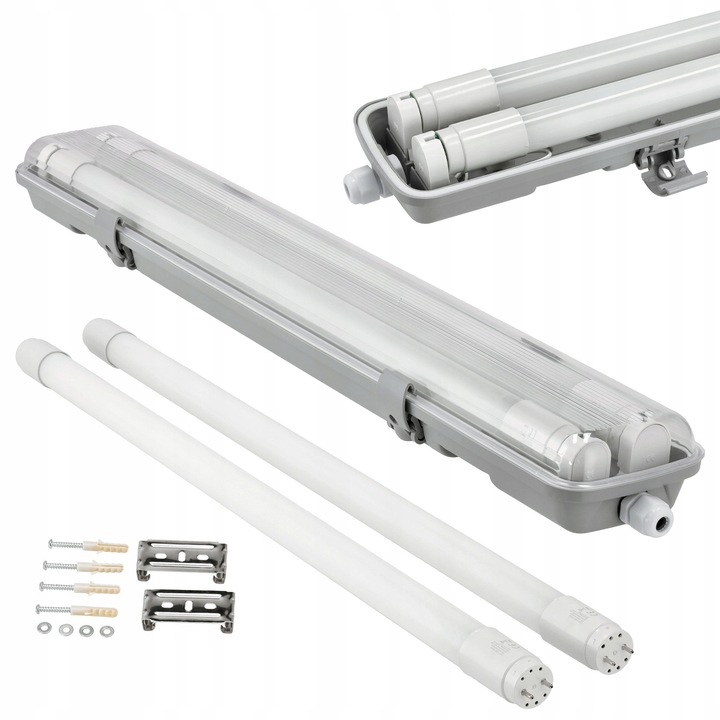 Oprawa Hermetyczna 60cm +2x Świetlówka LED Tuby Do Garażu Warsztatu