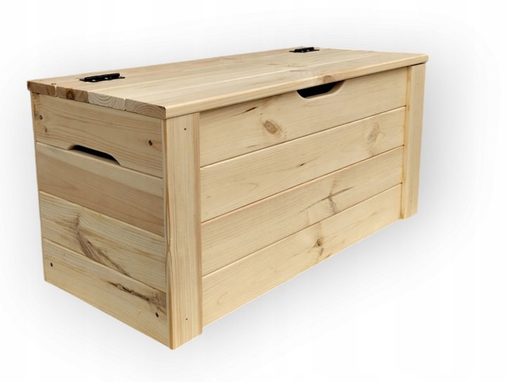 Skrzynia Kufer drewniany XL 80x37x40 ławka pojemnik ze schowkiem