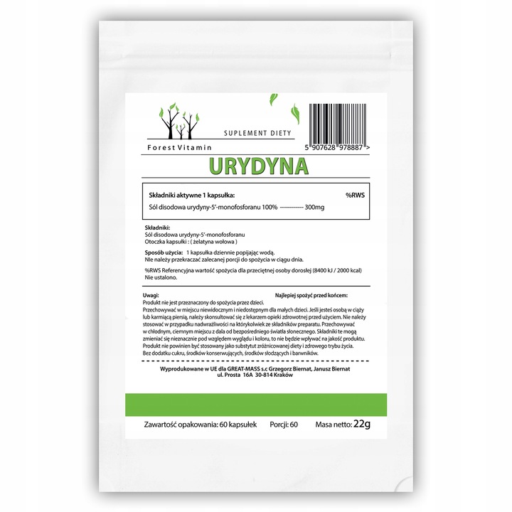 FOREST URYDYNA 60 kaps ALZHEIMER PAMIĘĆ DEPRESJA