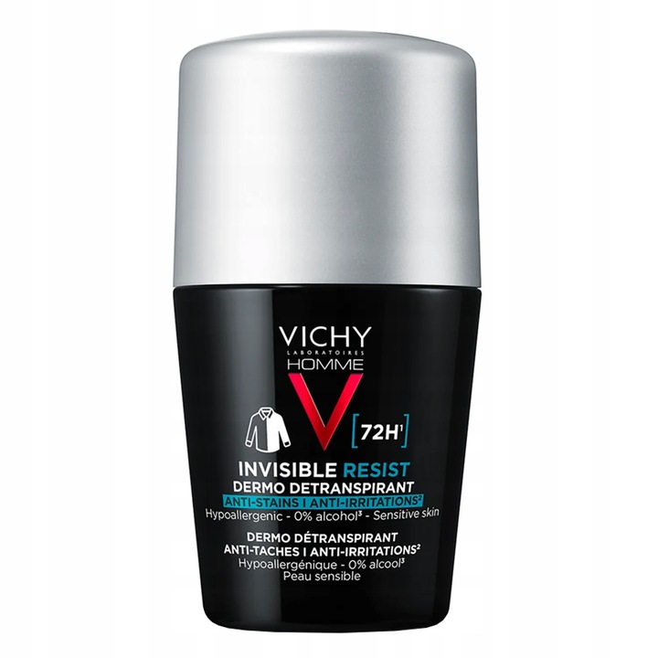 Vichy Homme Invisible Resist antyperspirant roll-on dla mężczyzn 50 ml