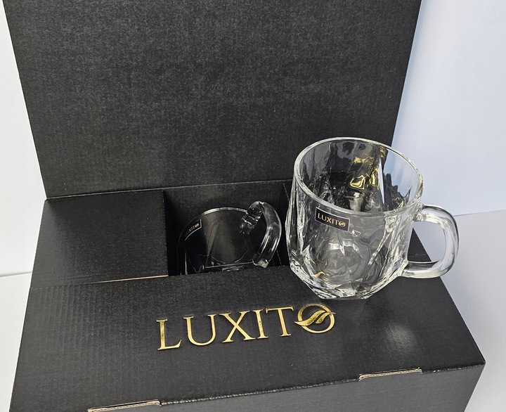 Szklanki do kawy herbaty LUXITO Maks 300ml Komplet szklanek kubków 6szt