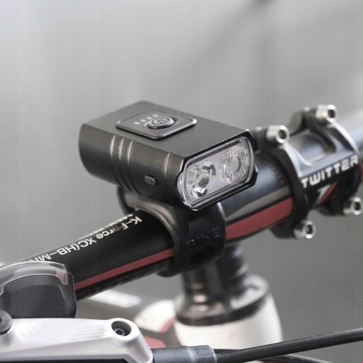 LAMPKA ROWEROWA PRZEDNIA I TYLNA LED MOCNA AKUMULATOROWA DO ROWERU ZESTAW