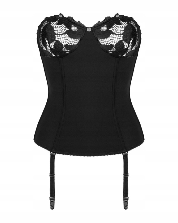 Obsessive Gorset Damski z Elegancki z Koronką i Siateczką M/L Czarny