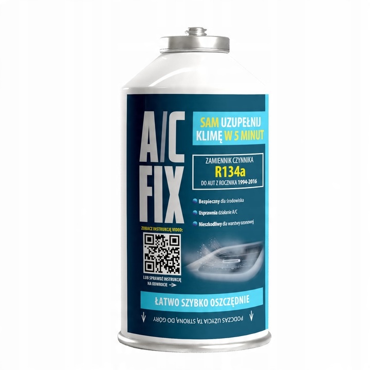 AC FIX Gaz do klimatyzacji R134A DUŻA PUSZKA +40% 626g + Manometr
