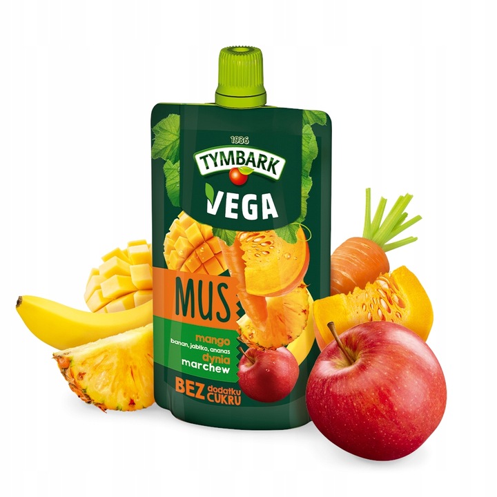 Mus warzywa owoce Tymbark Vega jabłko burak truskawka 12x 100g